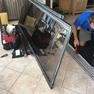 sliding glass door frame repair Eucalyptus Hills